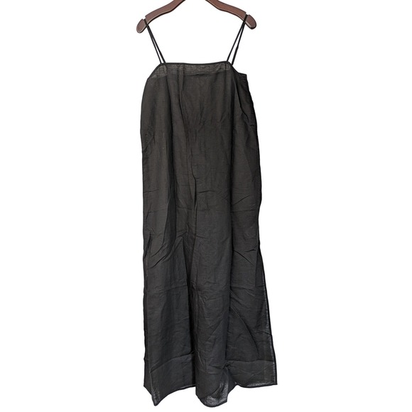 J. Crew Dresses & Skirts - J. Crew Linen Cotton Blend Tie Back Midi Dress Size M Black NWOT $128 CI281